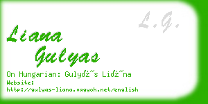 liana gulyas business card